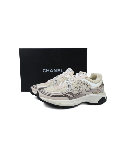 Chanel Fabric Laminated Low Top Sneakers Rose Gold G45078 B13308 NP518