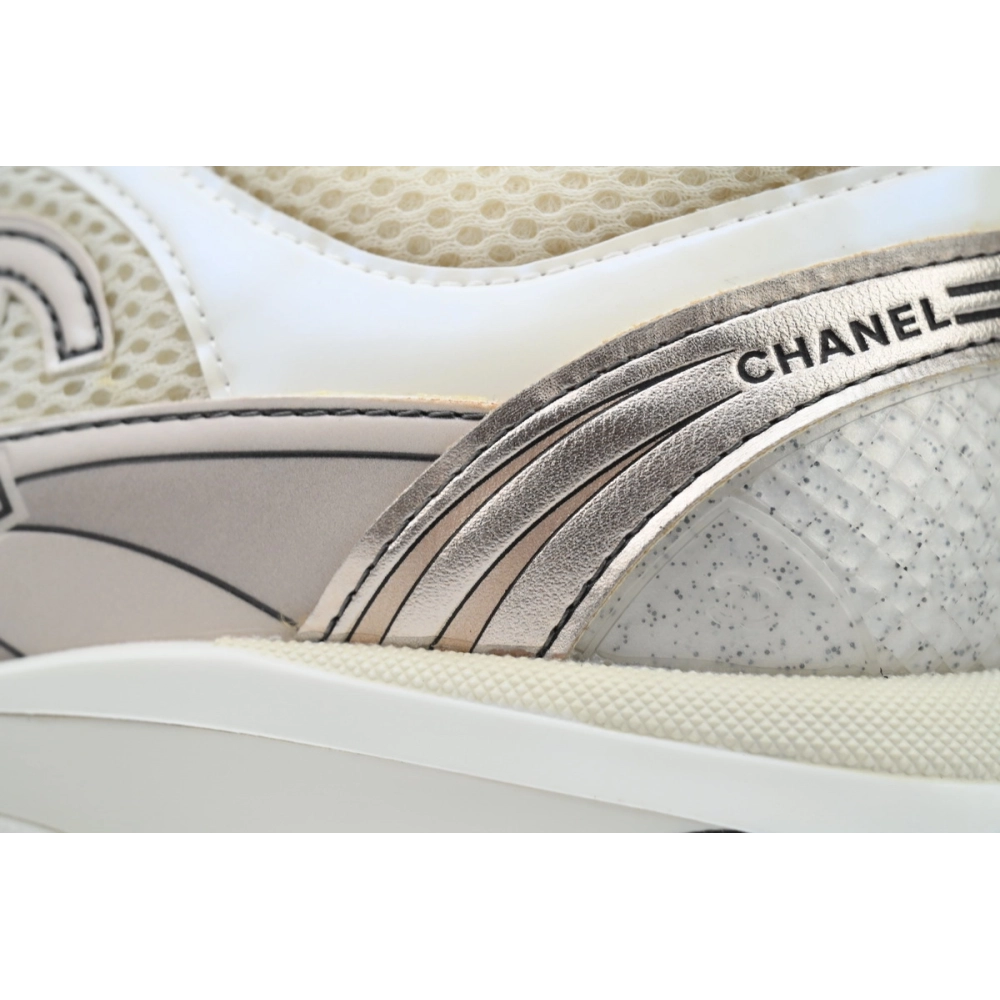 Chanel Fabric Laminated Low Top Sneakers Rose Gold G45078 B13308 NP518
