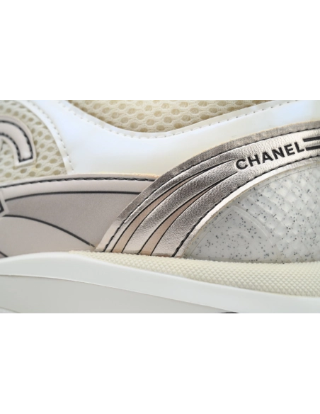 Chanel Fabric Laminated Low Top Sneakers Rose Gold G45078 B13308 NP518