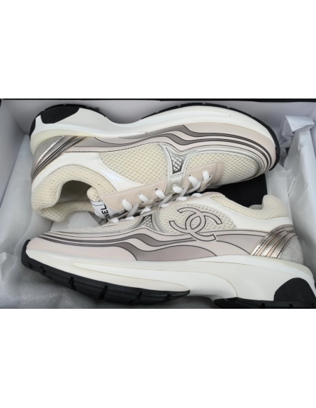 Chanel Fabric Laminated Low Top Sneakers Rose Gold G45078 B13308 NP518