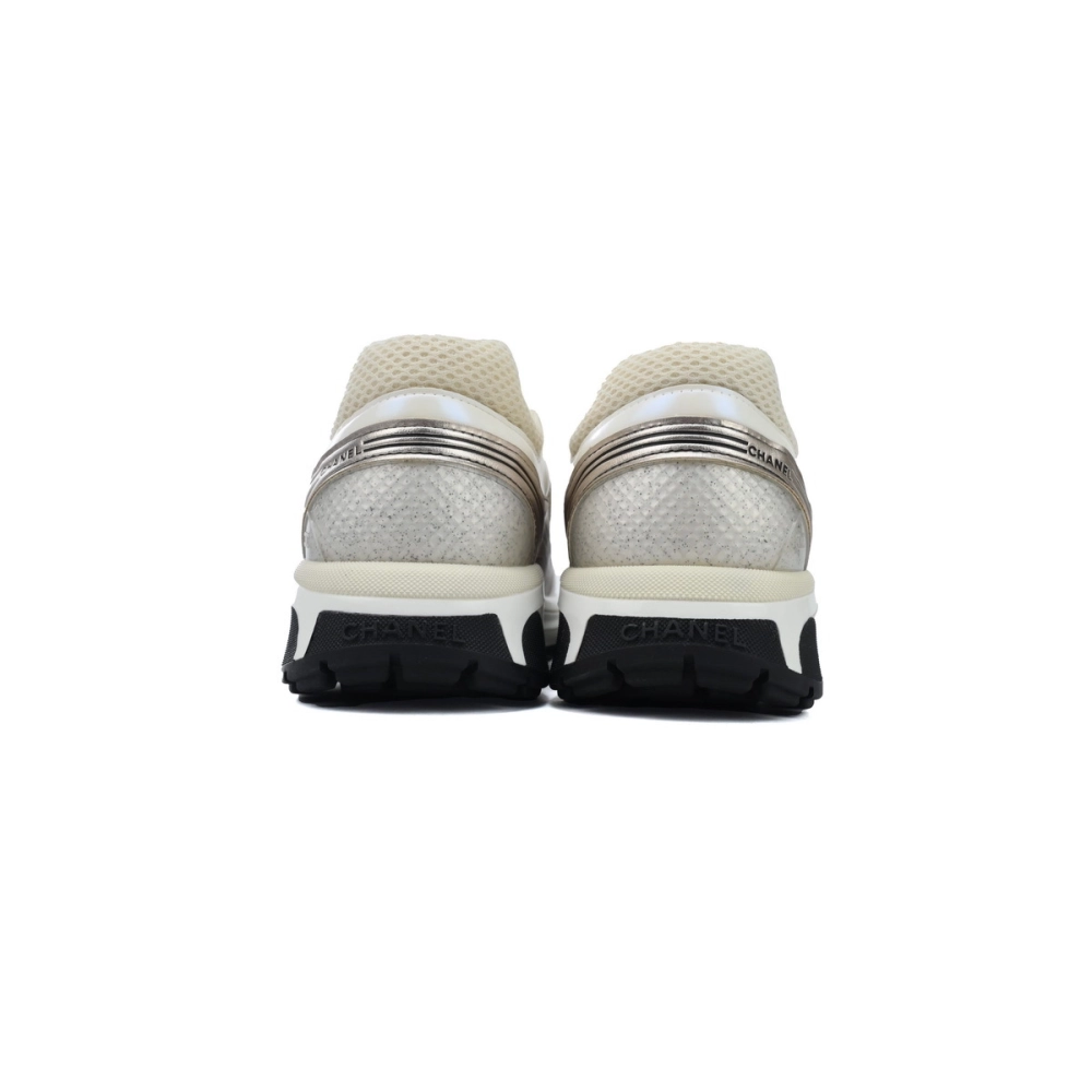 Chanel Fabric Laminated Low Top Sneakers Rose Gold G45078 B13308 NP518