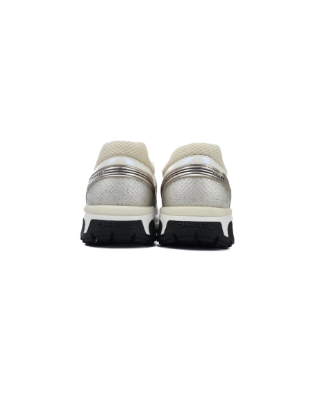 Chanel Fabric Laminated Low Top Sneakers Rose Gold G45078 B13308 NP518