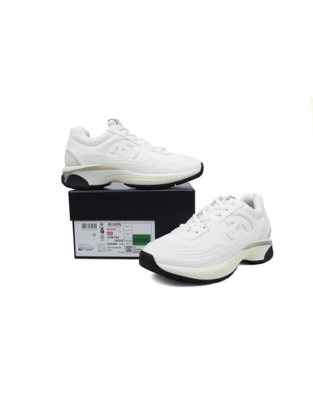 Chanel Fabric Laminated Low Top Sneakers White G45077 B16748NY264