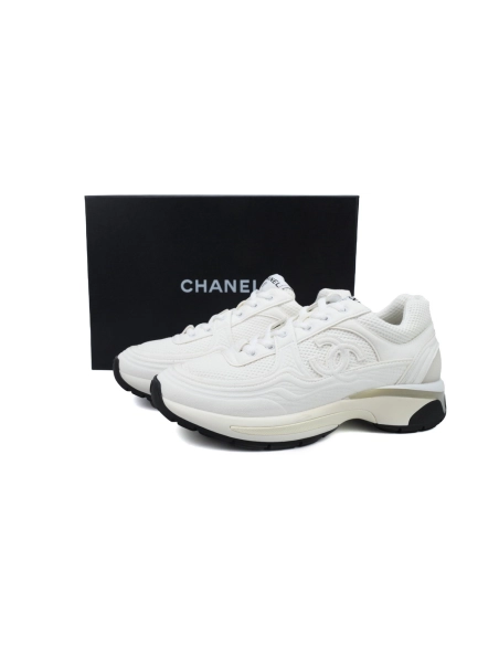 Chanel Fabric Laminated Low Top Sneakers White G45077 B16748NY264