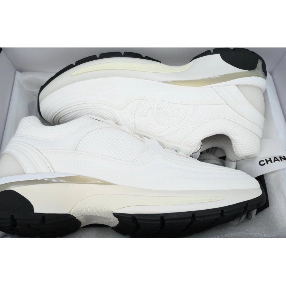 Chanel Fabric Laminated Low Top Sneakers White G45077 B16748NY264