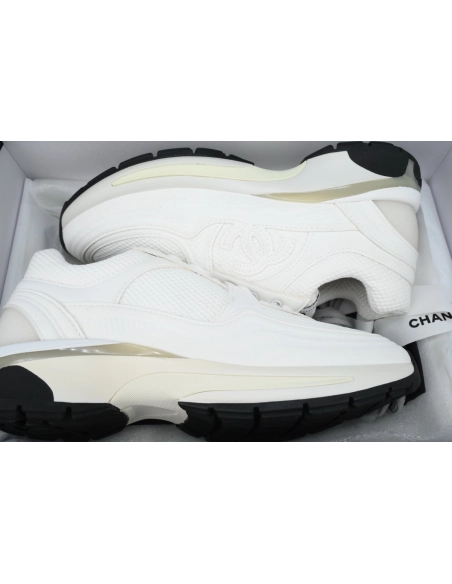 Chanel Fabric Laminated Low Top Sneakers White G45077 B16748NY264