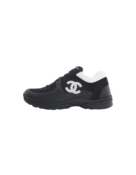 Chanel Low Top Trainer Black White G38299 Y55720 K3845