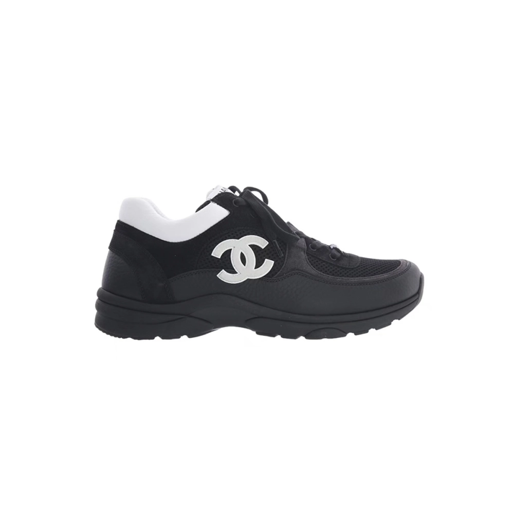 Chanel Low Top Trainer Black White G38299 Y55720 K3845