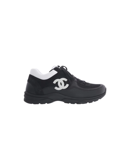 Chanel Low Top Trainer Black White G38299 Y55720 K3845