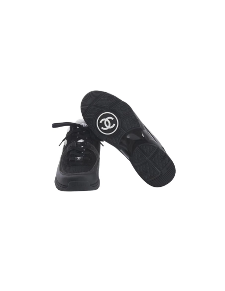 Chanel Low Top Trainer Black White G38299 Y55720 K3845