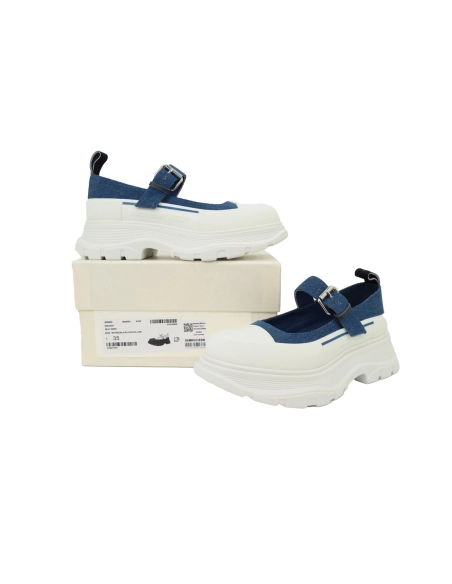 Alexander McQueen Womens Tread Slick Mary Jane In Tibetan Blue