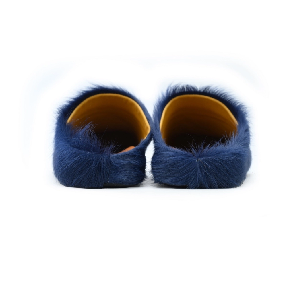 Marni Long-hair Calfskin Fussbett Sabot Navy SBMR000600P412200B84