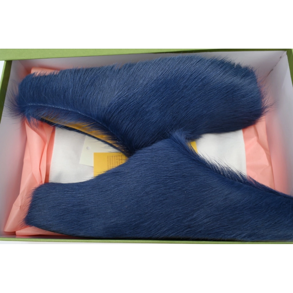 Marni Long-hair Calfskin Fussbett Sabot Navy SBMR000600P412200B84