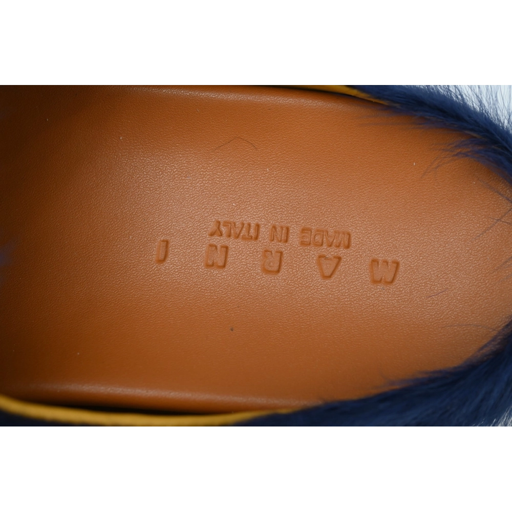 Marni Long-hair Calfskin Fussbett Sabot Navy SBMR000600P412200B84