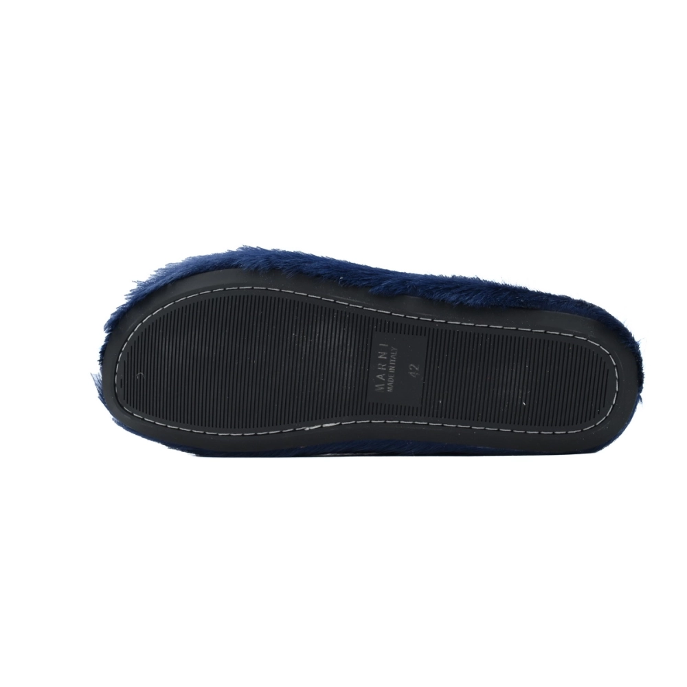 Marni Long-hair Calfskin Fussbett Sabot Navy SBMR000600P412200B84