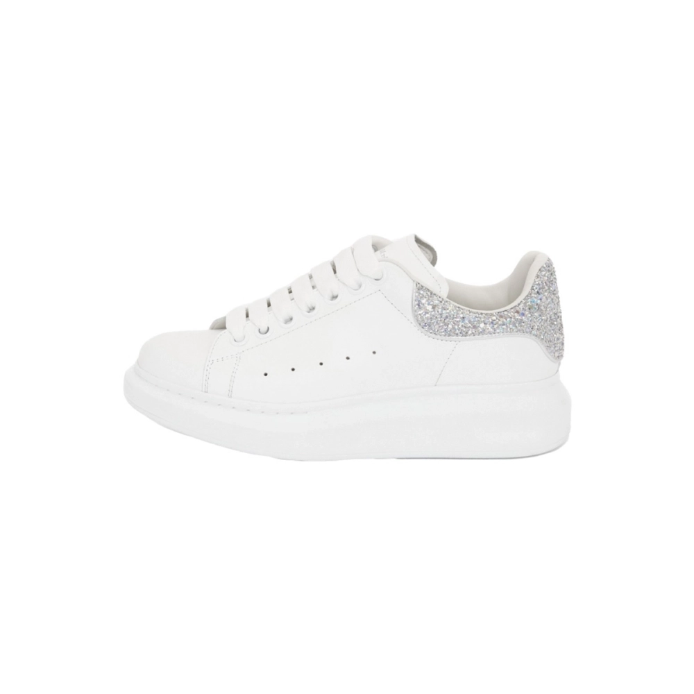 Alexander McQueen Oversized Sneaker White Silver Glitter 558945WHTQI9413