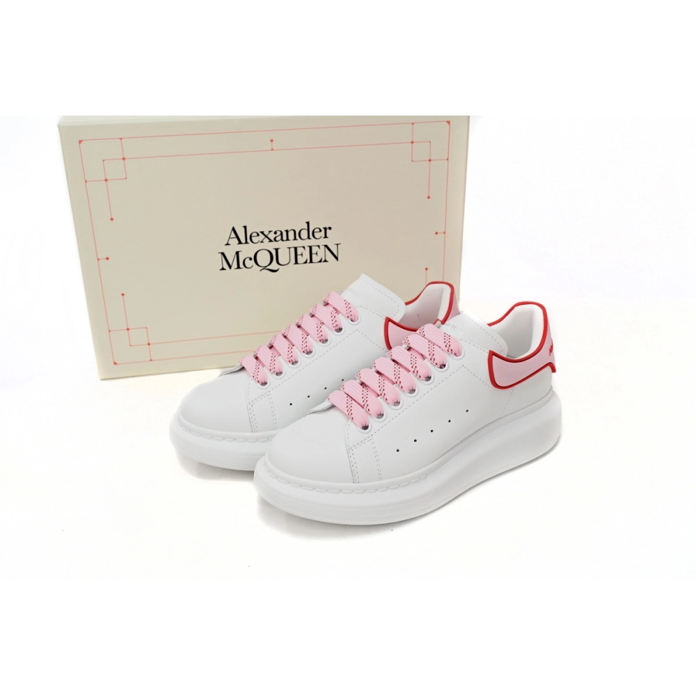 Alexander McQueen Oversized White Pink Carnelian Red