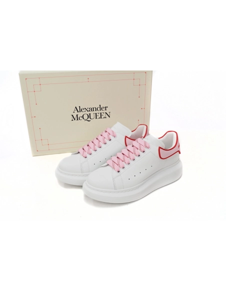 Alexander McQueen Oversized White Pink Carnelian Red