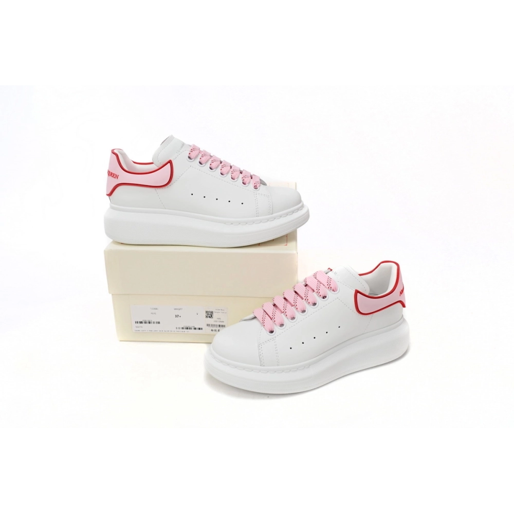 Alexander McQueen Oversized White Pink Carnelian Red
