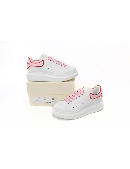 Alexander McQueen Oversized White Pink Carnelian Red