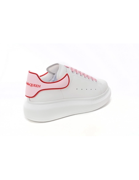 Alexander McQueen Oversized White Pink Carnelian Red