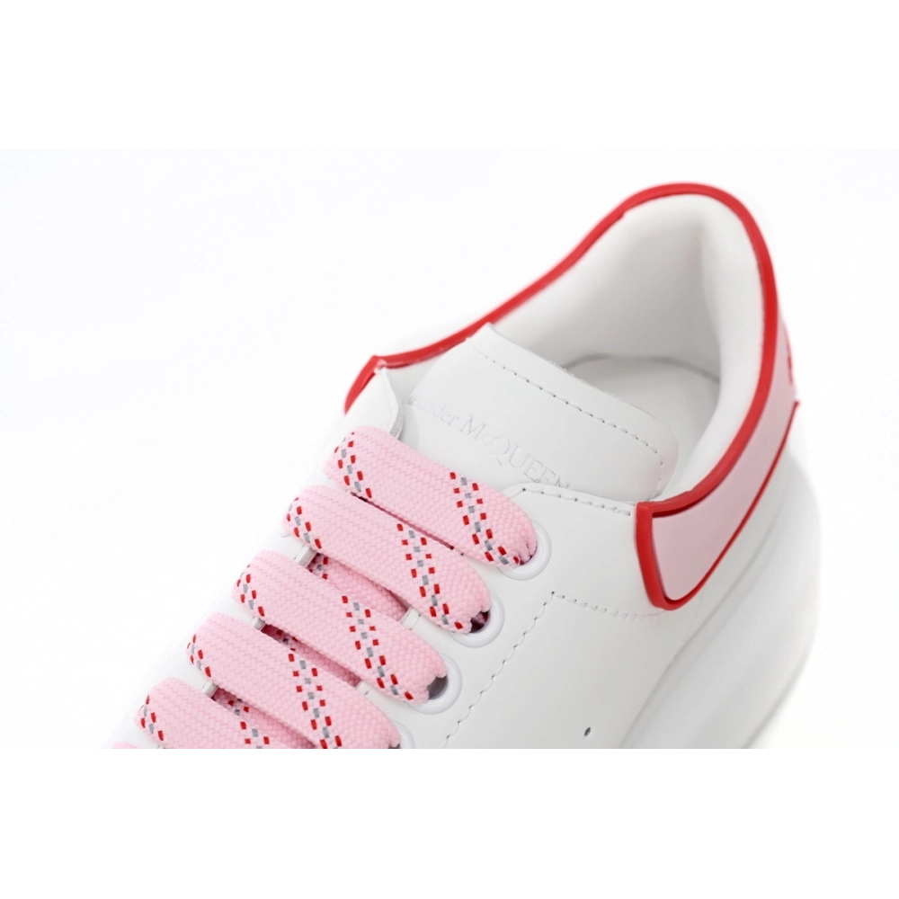 Alexander McQueen Oversized White Pink Carnelian Red