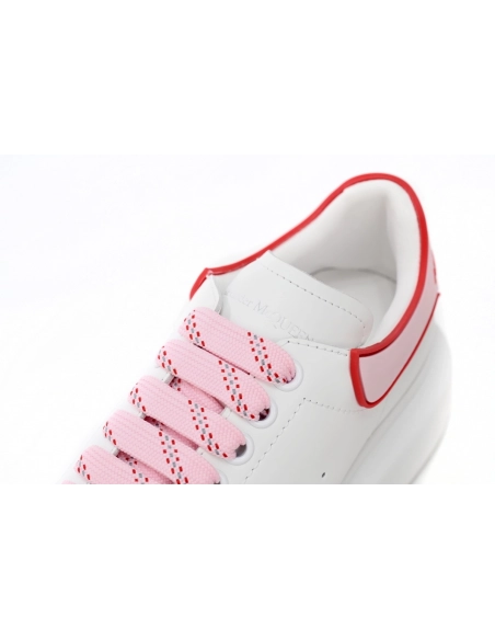 Alexander McQueen Oversized White Pink Carnelian Red