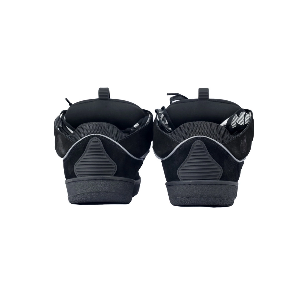 Lanvin Leather Curb Sneaker Black Grey