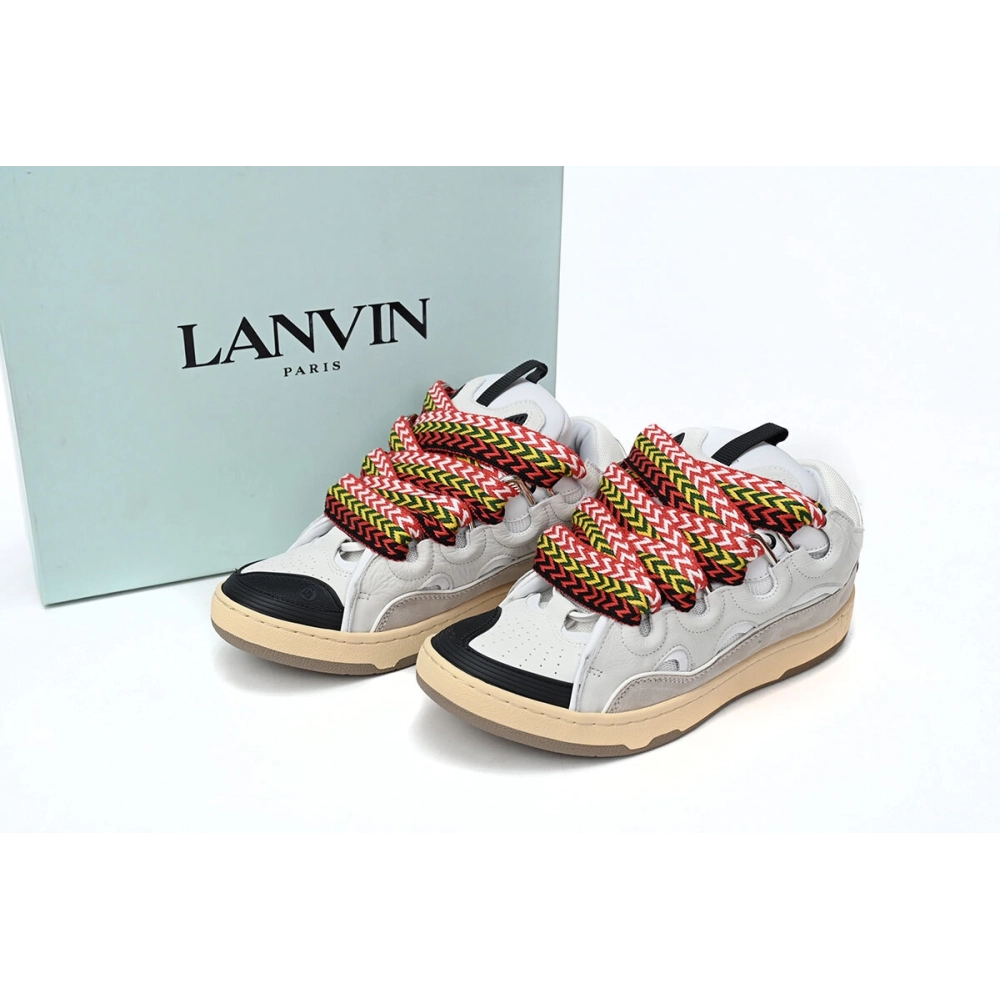 Lanvin Leather Curb White Black Gum