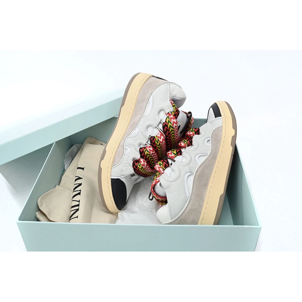 Lanvin Leather Curb White Black Gum