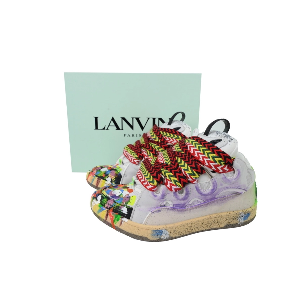 Lanvin Leather Curb x Gallery Dept Paint Drip Optical White