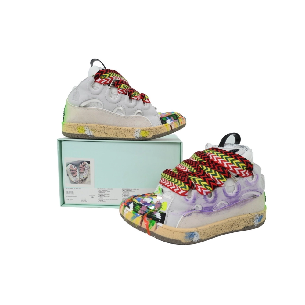 Lanvin Leather Curb x Gallery Dept Paint Drip Optical White