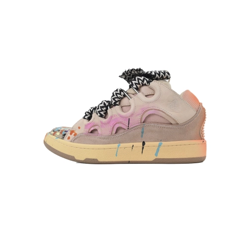 Lanvin Leather Curb x Gallery Dept Sneakers Paint Drip Pale Pink