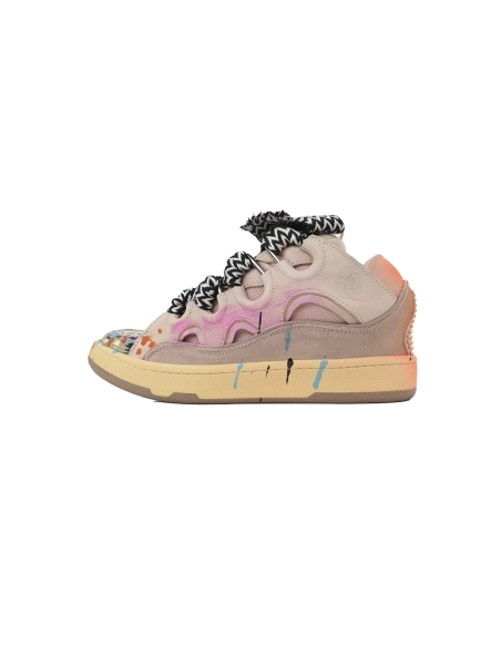 Lanvin Leather Curb x Gallery Dept Sneakers Paint Drip Pale Pink