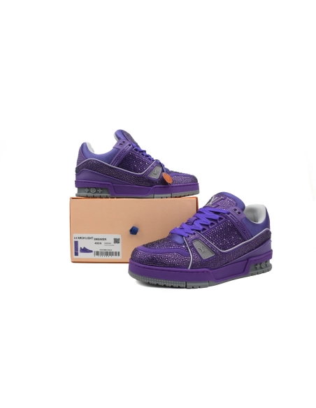 Louis Vuitton Trainer Purple Swarovksi Crystals 1ACR21