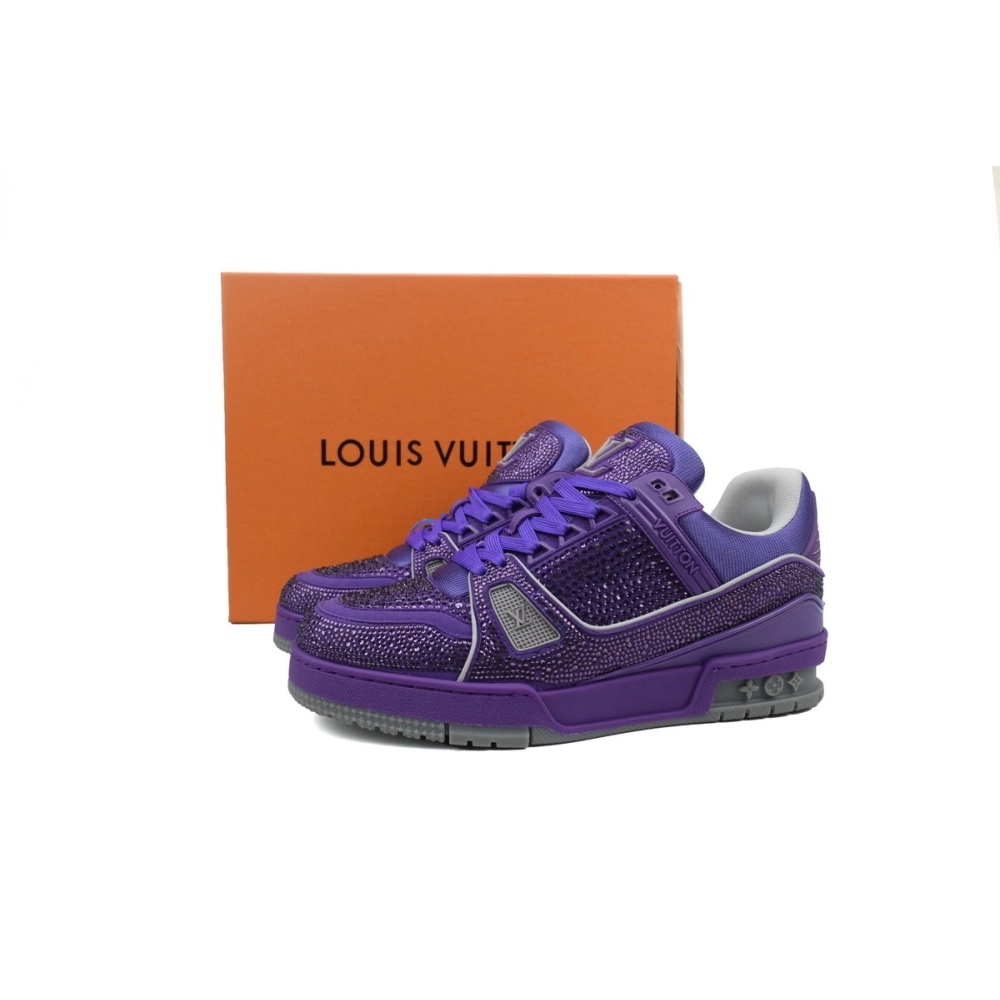 Louis Vuitton Trainer Purple Swarovksi Crystals 1ACR21