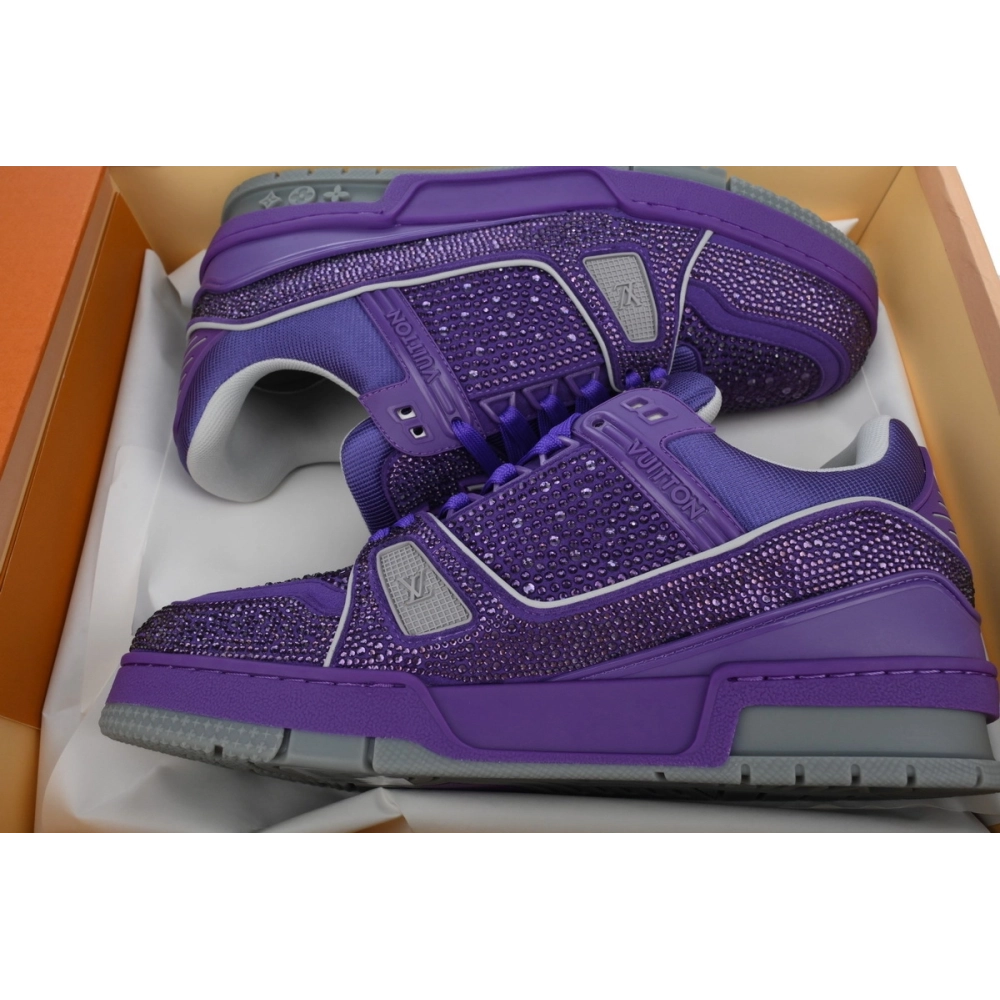 Louis Vuitton Trainer Purple Swarovksi Crystals 1ACR21