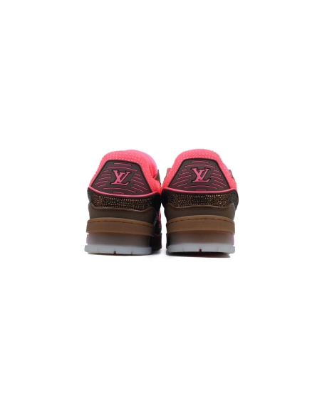 Louis Vuitton Trainer Pink Brown Rhinestone