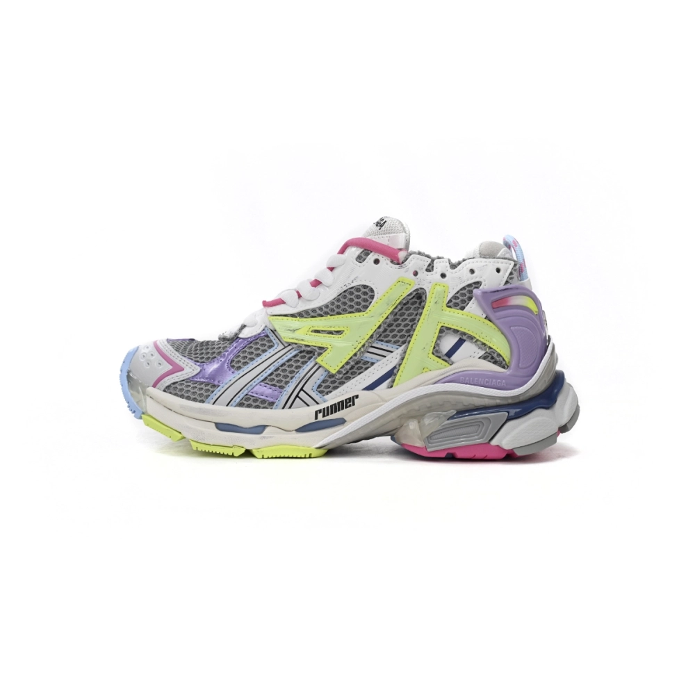 Balenciaga Runner Grey/Light Purple/Neon Yellow White 677403W3RBP1745