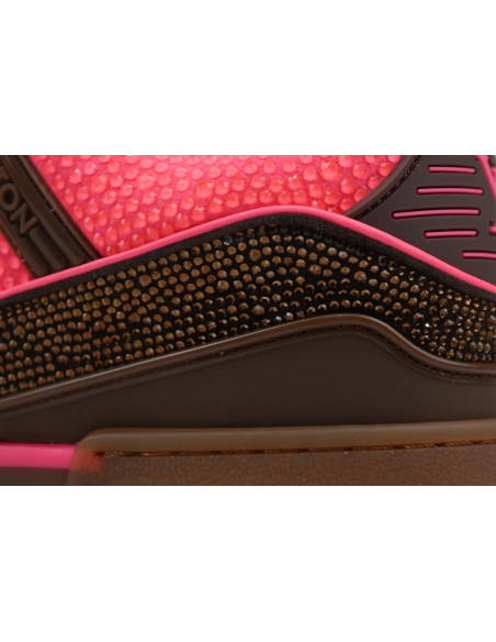 Louis Vuitton Trainer Pink Brown Rhinestone