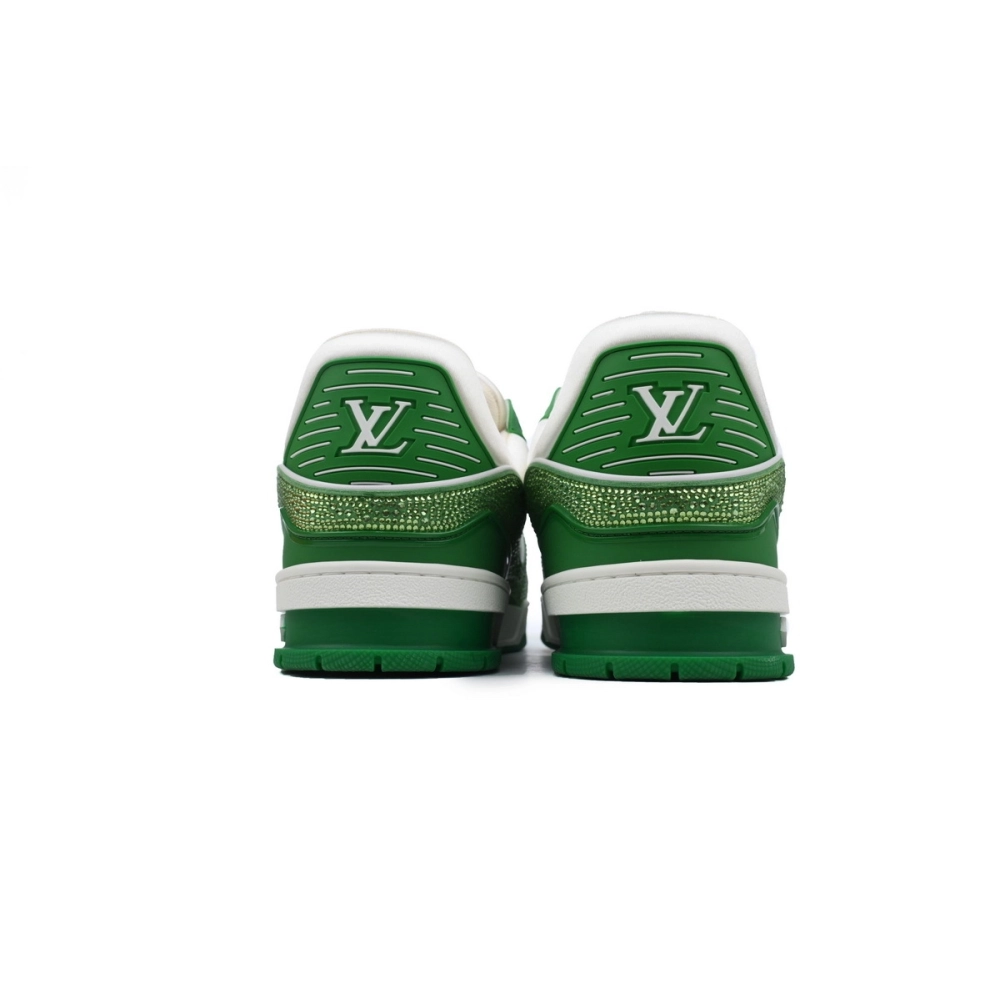 Louis Vuitton Trainer Green White Swarovski