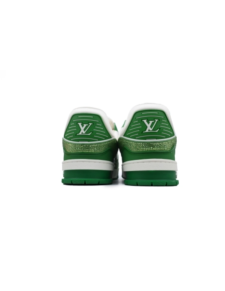 Louis Vuitton Trainer Green White Swarovski