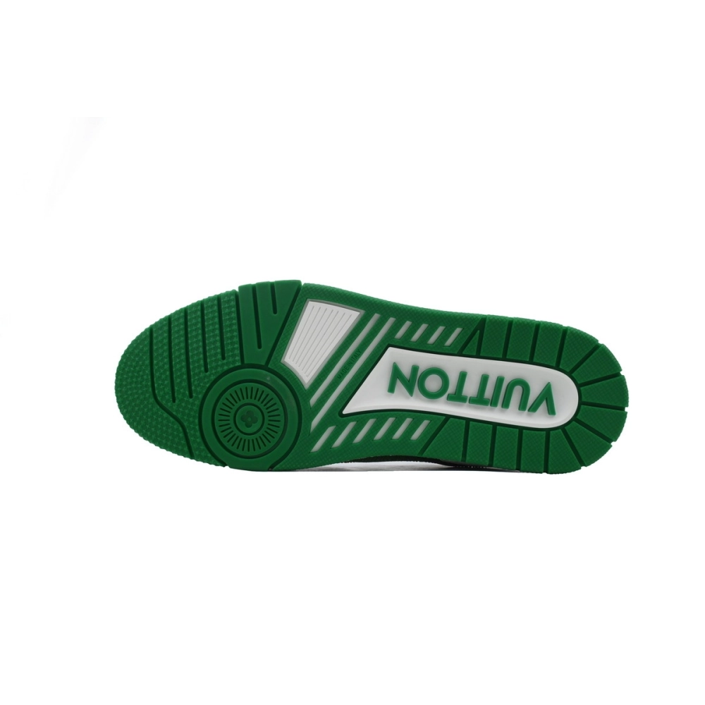 Louis Vuitton Trainer Green White Swarovski