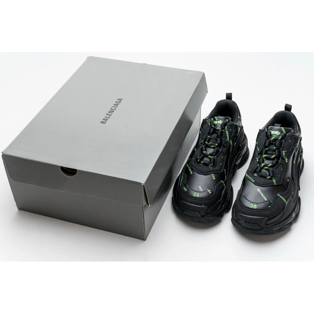 Balenciaga Triple S Letter Fluorescent Yellow 524039 W2FA1 7633