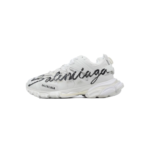 Balenciaga Track.2 Signature Sneaker in White/black 542436 WTRHW 9010