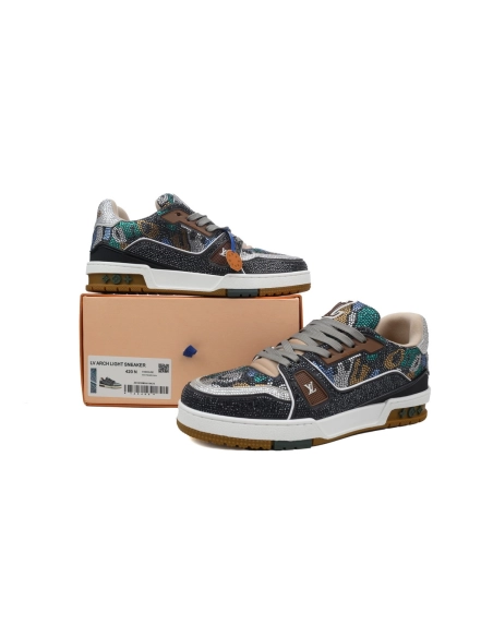 Louis Vuitton Trainer Khaki Camouflage Rhinestone