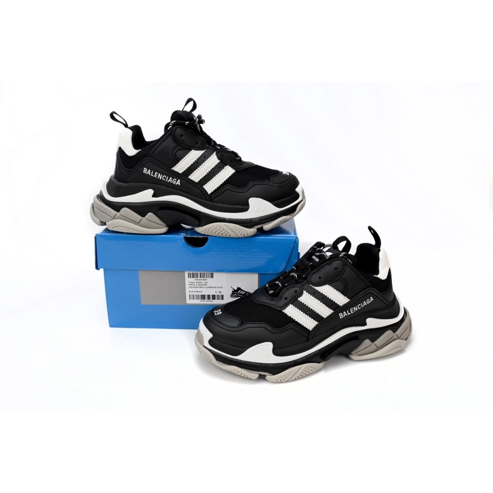 adidas x Balenciaga Triple S Black And White 712764 W2ZB2 1090