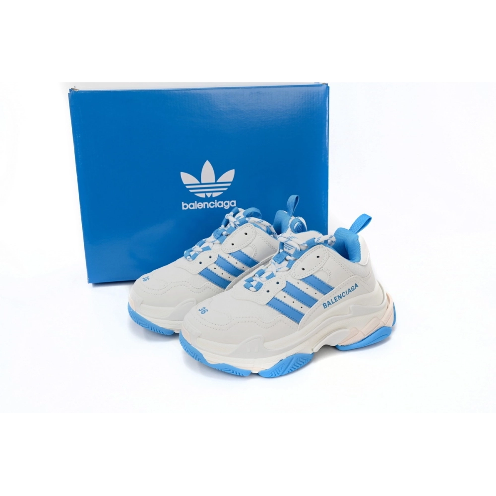 adidas x Balenciaga Triple S White And Blue 712764 W2ZB3 9040