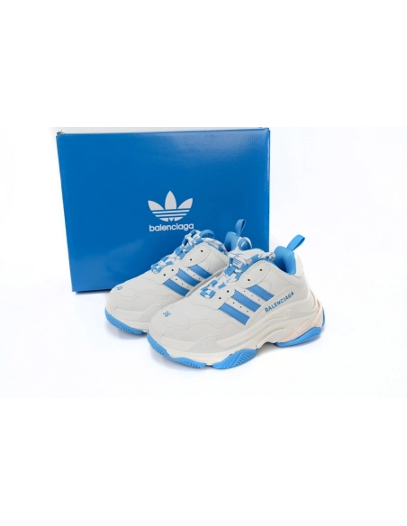 adidas x Balenciaga Triple S White And Blue 712764 W2ZB3 9040