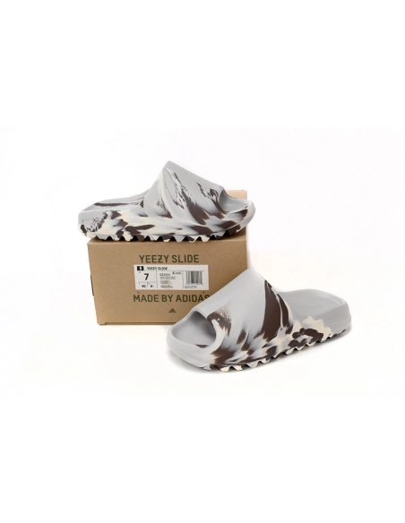 Adidas Yeezy Slide Enflame Oil Painting White Grey GZ5553